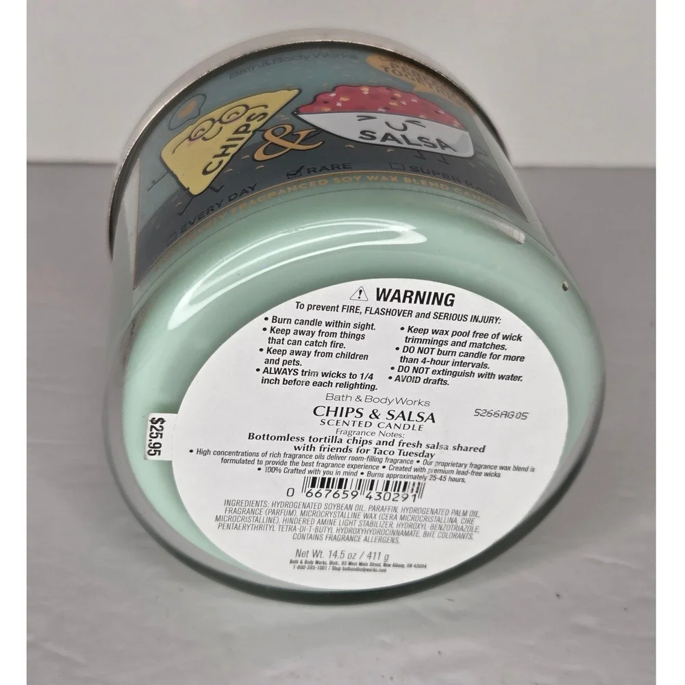 Bath & Body Works Chips & Salsa 3 Wick Candle Limited Edition Perfect Together